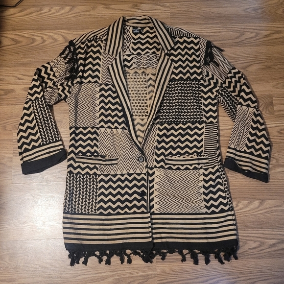 Vintage Black and White Patterned Jacket - Picture 7 of 11